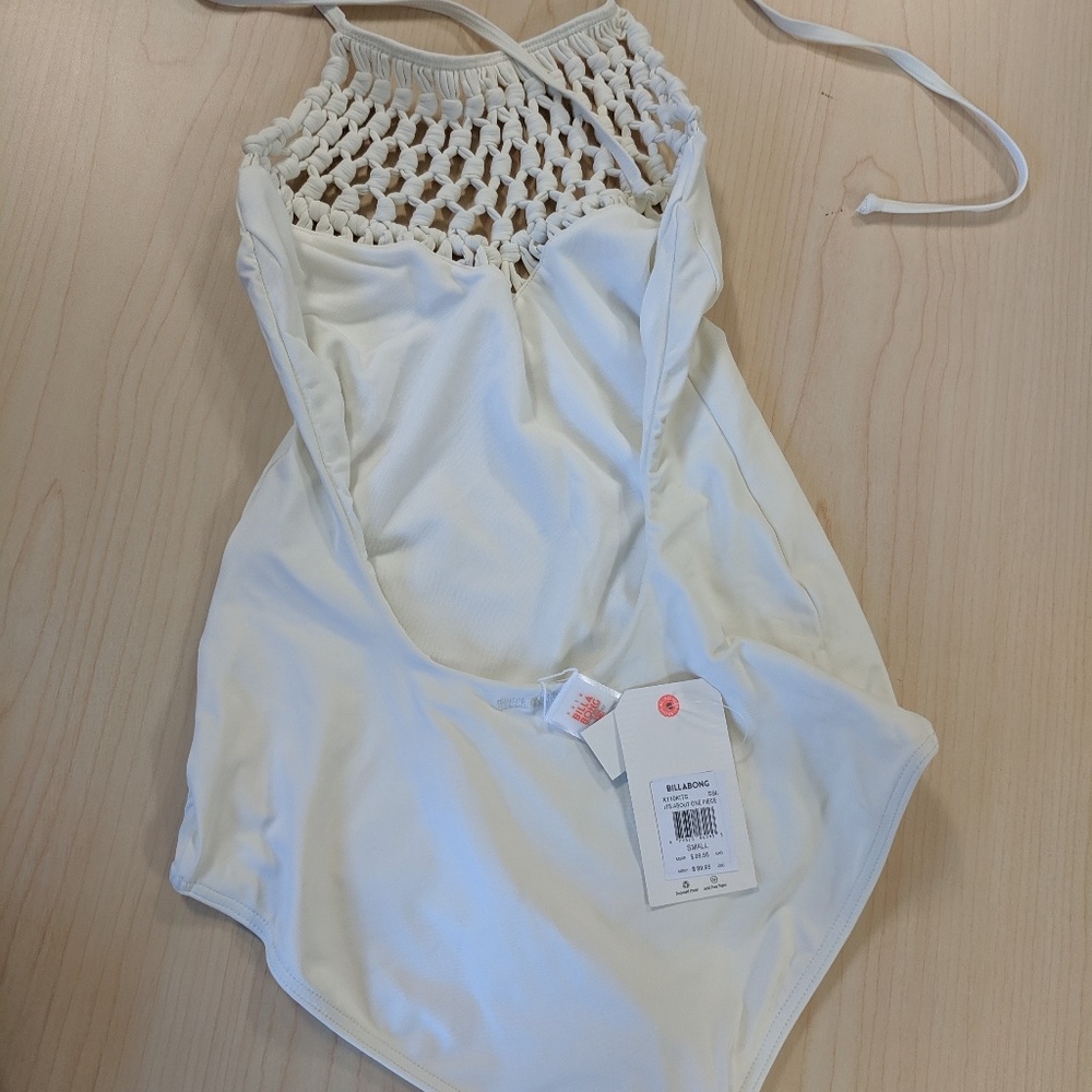 Billabong One Piece Cream Bathing Suit Size S - Picture 2 of 3